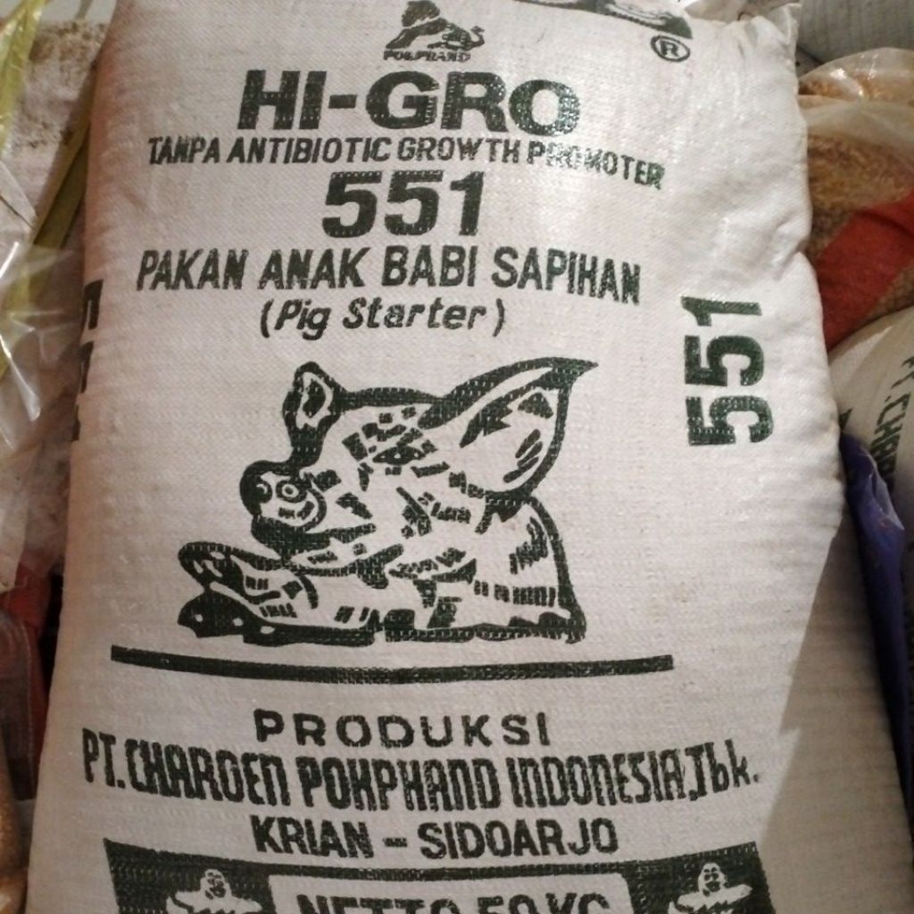 Pur Babi Hi-Gro 551 Original Pakan Penggemuk Ayam dan Unggas Lainnya 50 Kg
