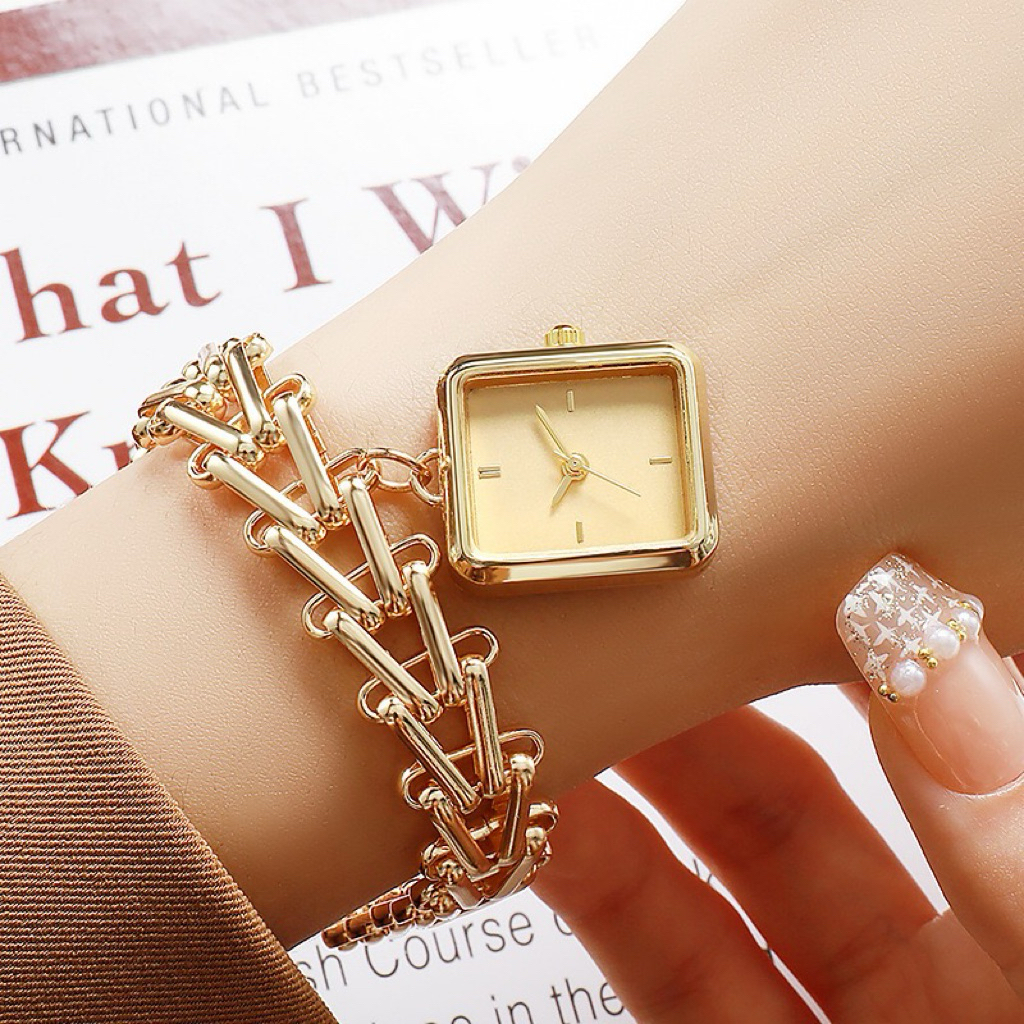 Jam Tangan Gelang Rantai Lapis Emas