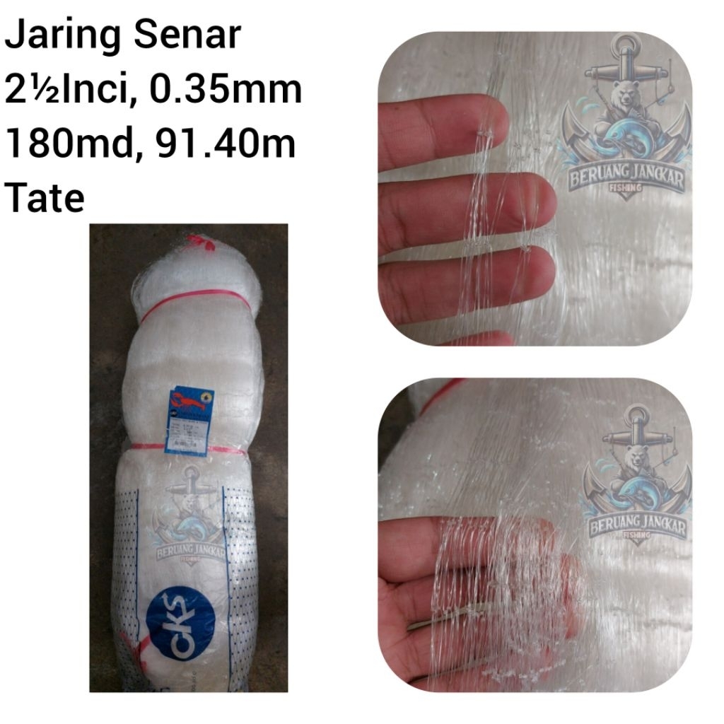 Jaring Ikan 2½inci 0.35mm 180md 91.40m tate