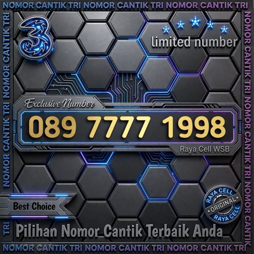 Nomor Cantik TRI 11 Digit Seri Tahun 1998 Kwartet 7777