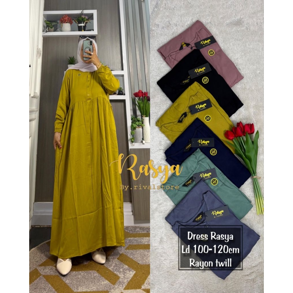 MIDI DRESS RAYON TWILL POLOS WENNY DRESS BY RASYA