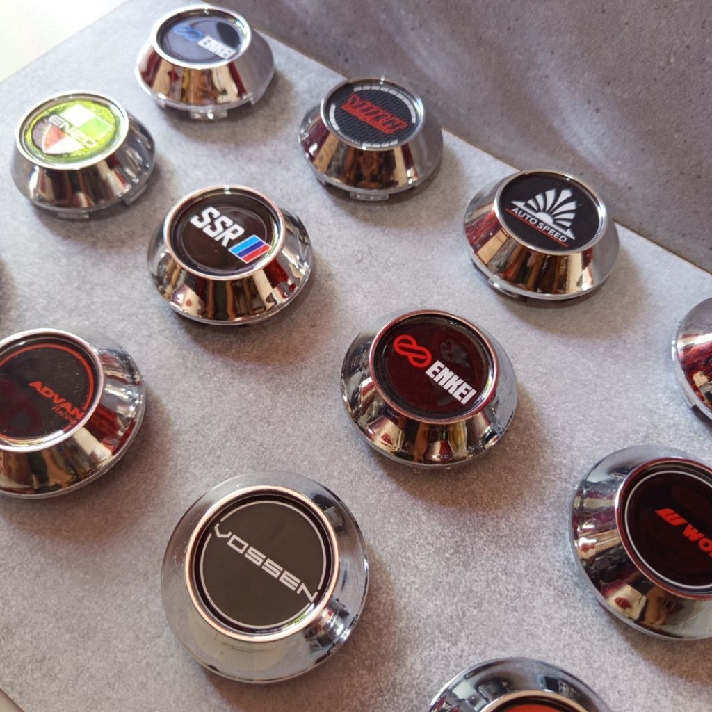 DOP RODA TUTUP VELG KERUCUT CHROME DIAMETER 6,8 CM luar Kaki dalam 6,2 cm velg TE 37 RPF 1 Ring 15/1