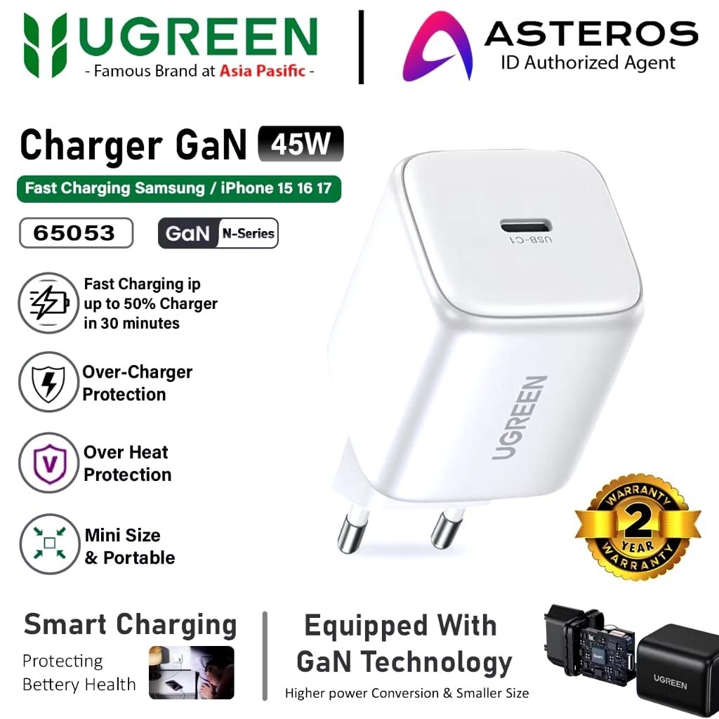 UGREEN Kepala Charger Type-c Fast Charging 45W Batok Kepala Charger UGREEN