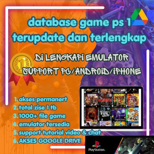 DATABASE GAME PS1 (1200+ GAME UPDATE) PERMANENT AKSES GD DRIVE