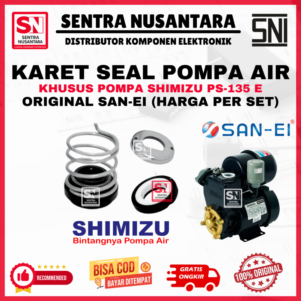 MECHANICAL SEAL SHIMIZU PS135E PS 135 E San-Ei - Seal | KARET SEAL POMPA AIR SHIMIZU PS135E PS 135 E