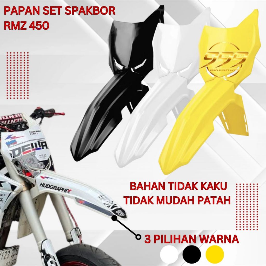 PAPAN SET SPAKBOR RMZ 450 Papan Nomor Papan Nomer Suzuki RMZ 250/450 / Spakbor Depan RMZ 450