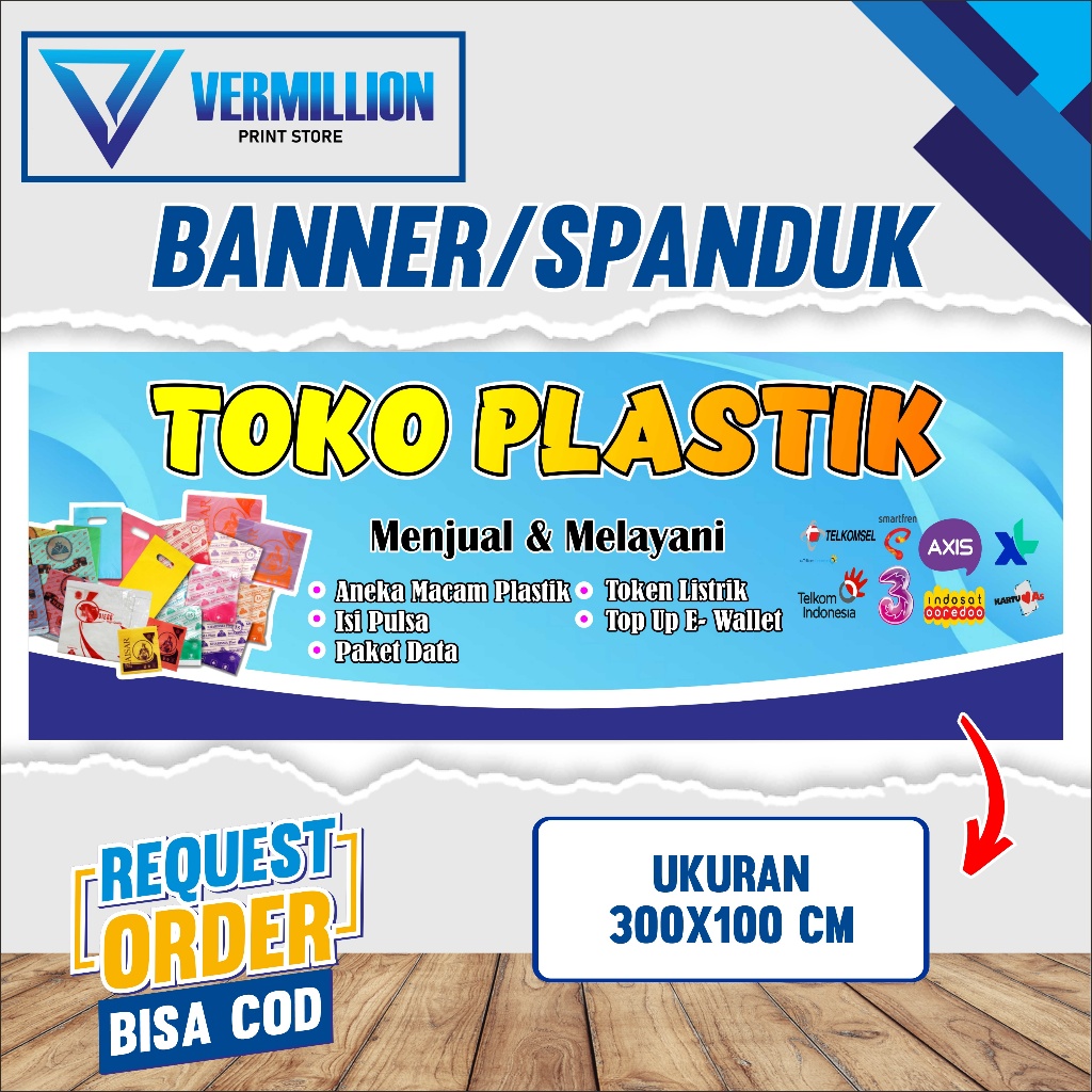 Spanduk banner toko plastik free desain