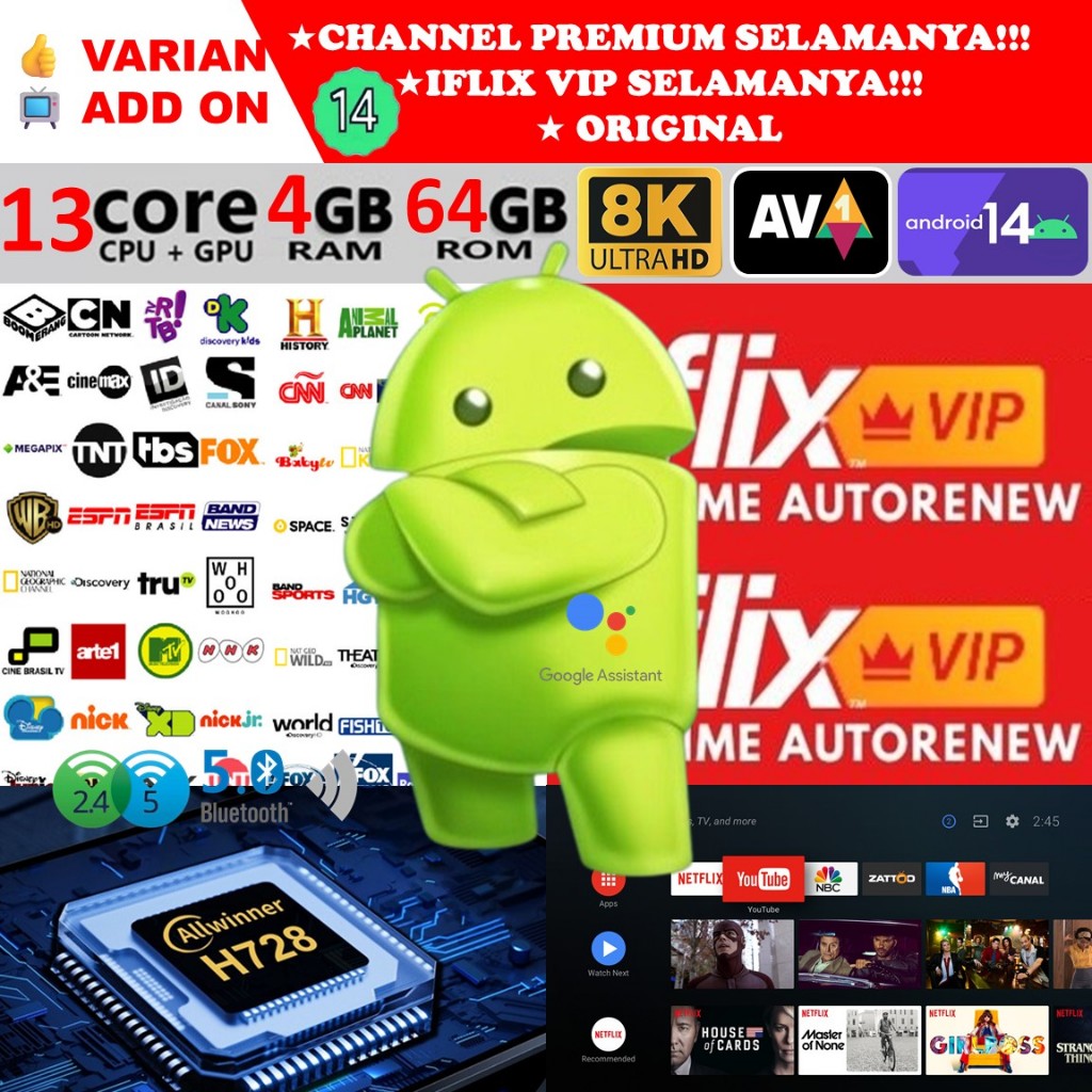 Android TV Box STB Unlock Full Channel TV Iflix EVPAD 10P 6S 6P 5S SVICLOUD TANIX MXQ Q3 X3 X9 X96 K