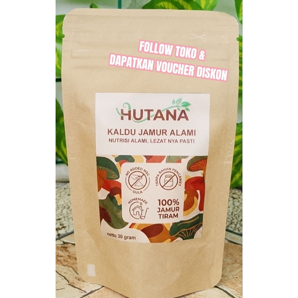 HUTANA Mushroom - Kaldu Jamur Tiram Alami Tanpa MSG & Tanpa Pengawet 30 gram