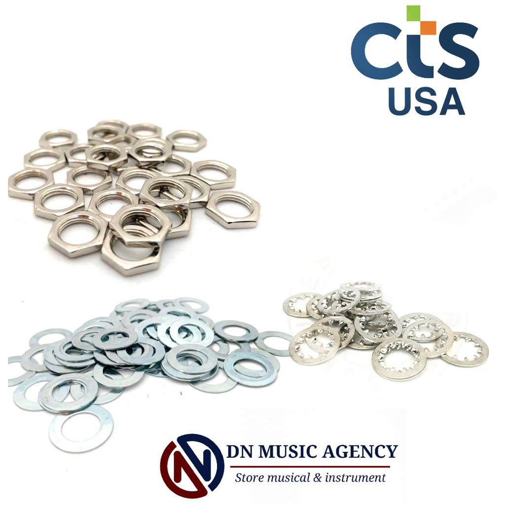 1pcs mur & ring washer potensio CTS jack switchcraft pure tone original nut thread potensio gitar & 