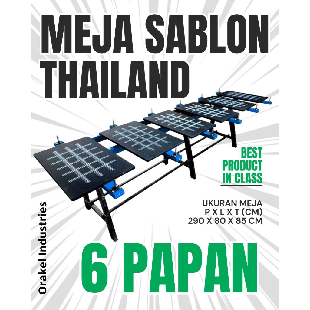 MEJA SABLON THAILAND 6 PAPAN DOUBLE PIN FREE ONGKIR