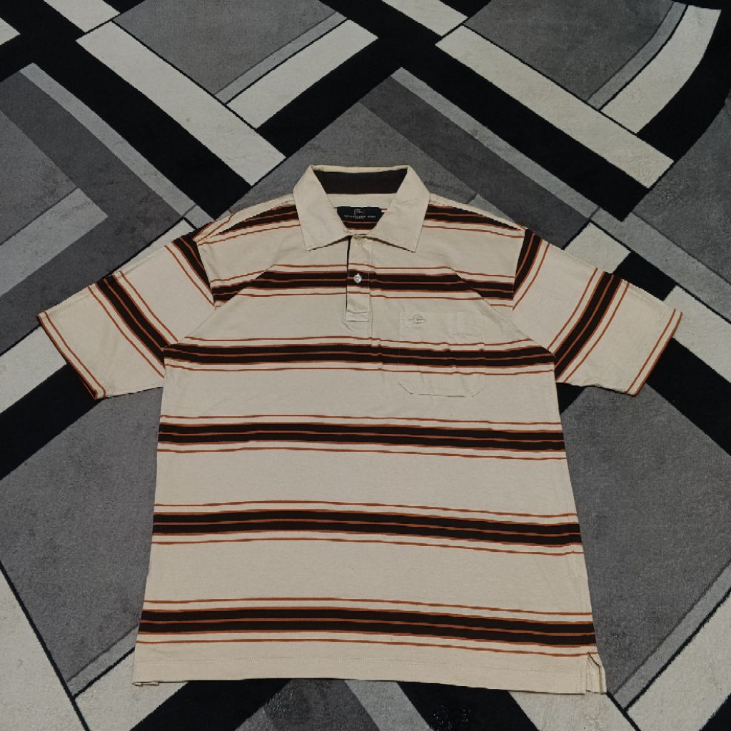 VINTAGE POLO SHIRT PIERRE BALMAIN STRIPE