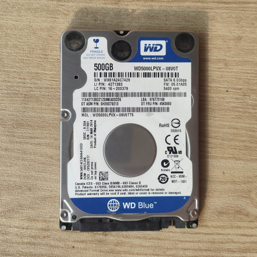 HDD Hard Disk 1Tb 500gb WD Black Hybrid WD Black WD Scorpion Black WD Blue 2.5inch