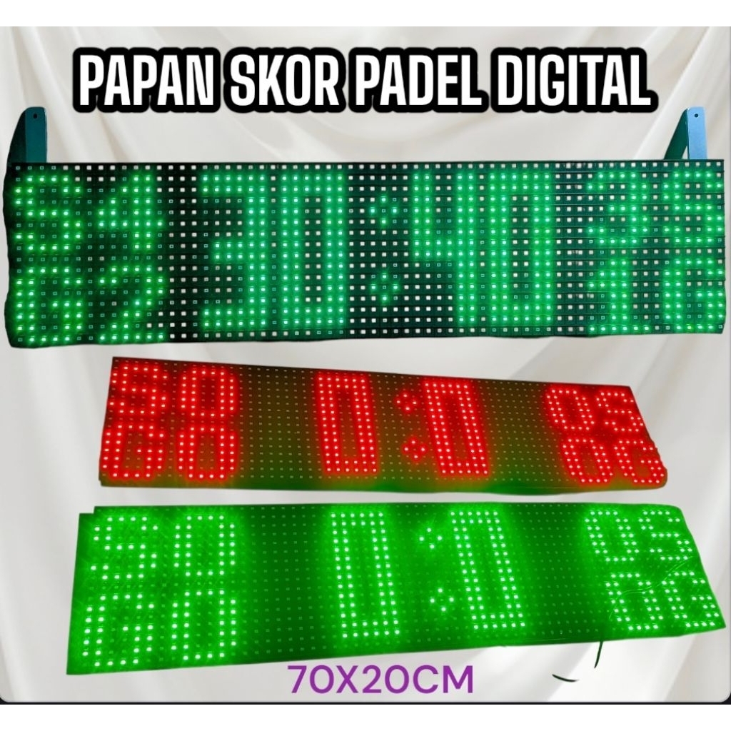 PAPAN SKOR PADEL / SCOREBOARD / PAPAN SKOR DIGITAL 70x20cm (MODE PERHITUNGAN BISA MANUAL DAN OTOMATI