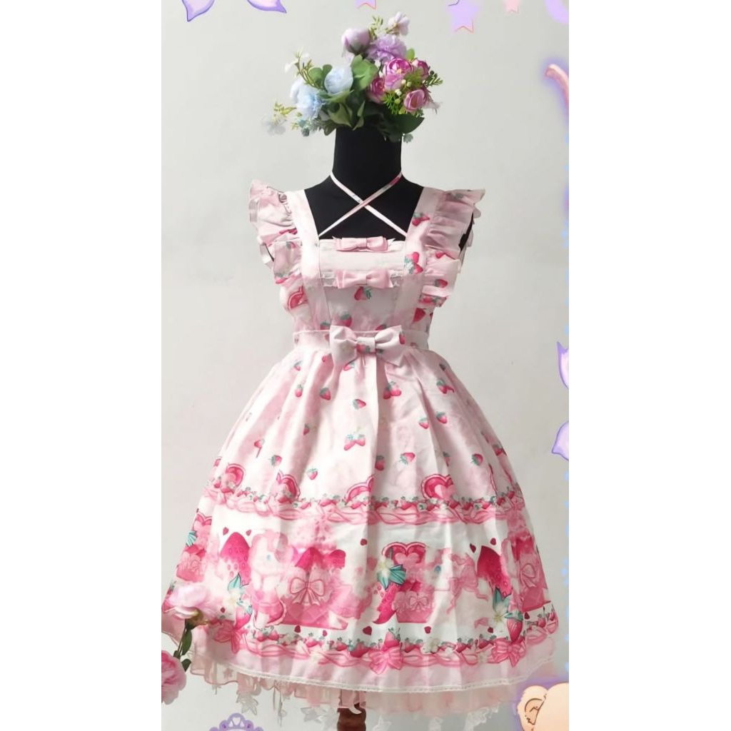 Strawberry Cat Lolita dress jsk jumperskirt