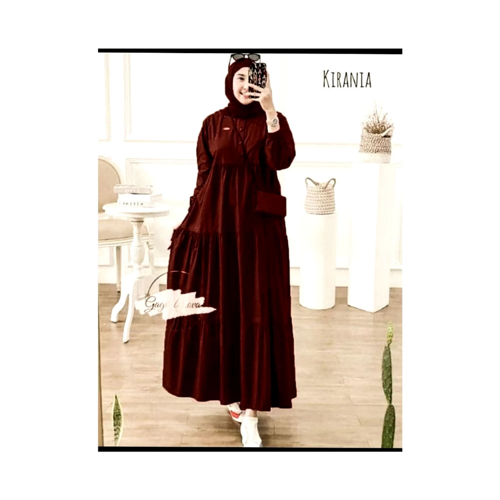 Kirania Midi Dress Rayon Tebal Premium