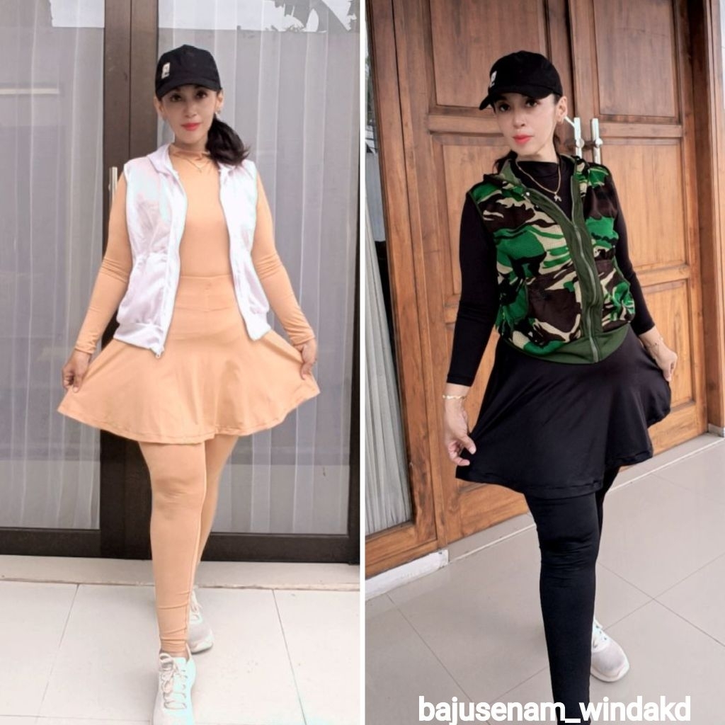 Legging Rok Olahraga/Celana Rok Olahraga/ Legging Rok Senam/Legging Rok Aerobic/Legging Rok Gym