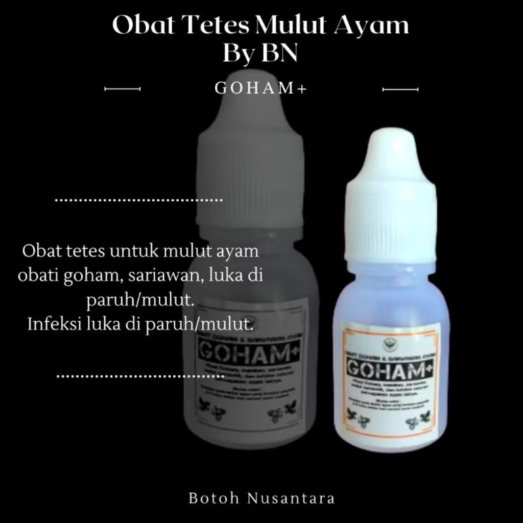 Obat Goham Ayam Manikan Sariawan Paruh Berbintik GOHAM+