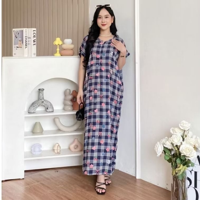 Daster Panjang by HD.id Dailywear Busui Friendly Homedress Bersaku Samping Jumbo