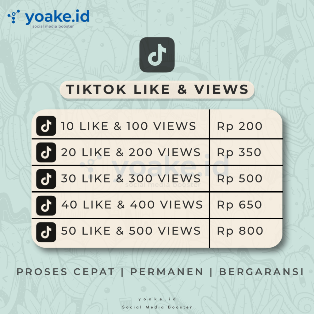 Tiktok Like Tiktok Views Proses Cepat Paket Hemat Fyp Permanen Global No Drop Garansi