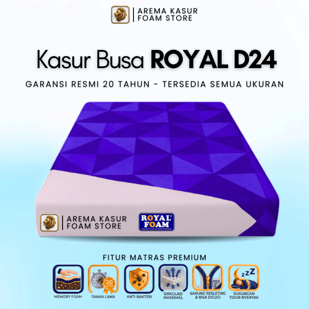 Kasur Busa Royal Foam D24 Matras Super Premium Garansi 20 Tahun Bright Green