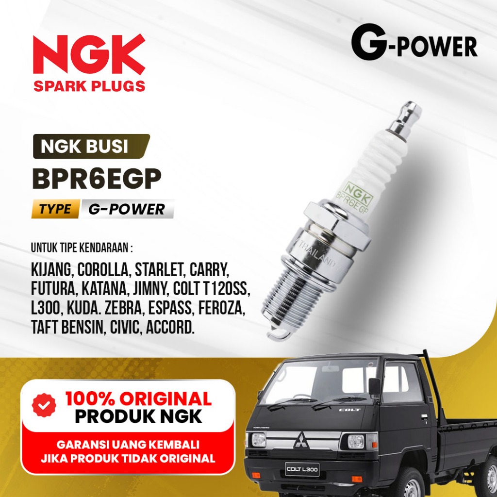Busi NGK G-Power Platinum BPR6EGP Original - Kijang, Carry, Futura, Zebra, L300 - Busi Platinum Asli