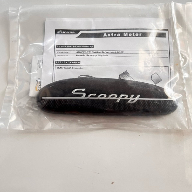 Garnish Pelindung Knalpot Scoopy FI Hitam- Tahan Lama, Ringan, Mudah Dipasang