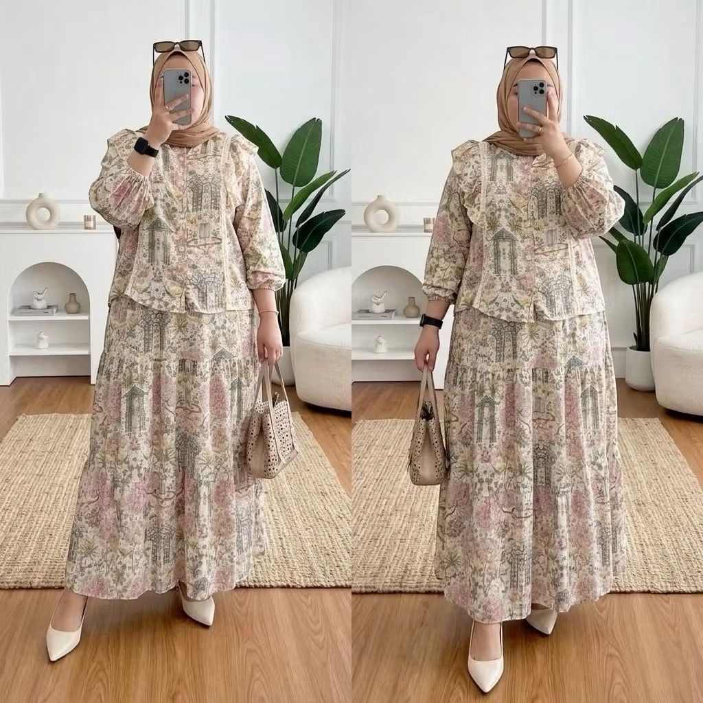 ZENA SET ROK RAYON JUMBO LD 120 130 140 // ONE SET ROK JUMBO // SETELAN ROK OVERSIZE // ONE SET SUPE