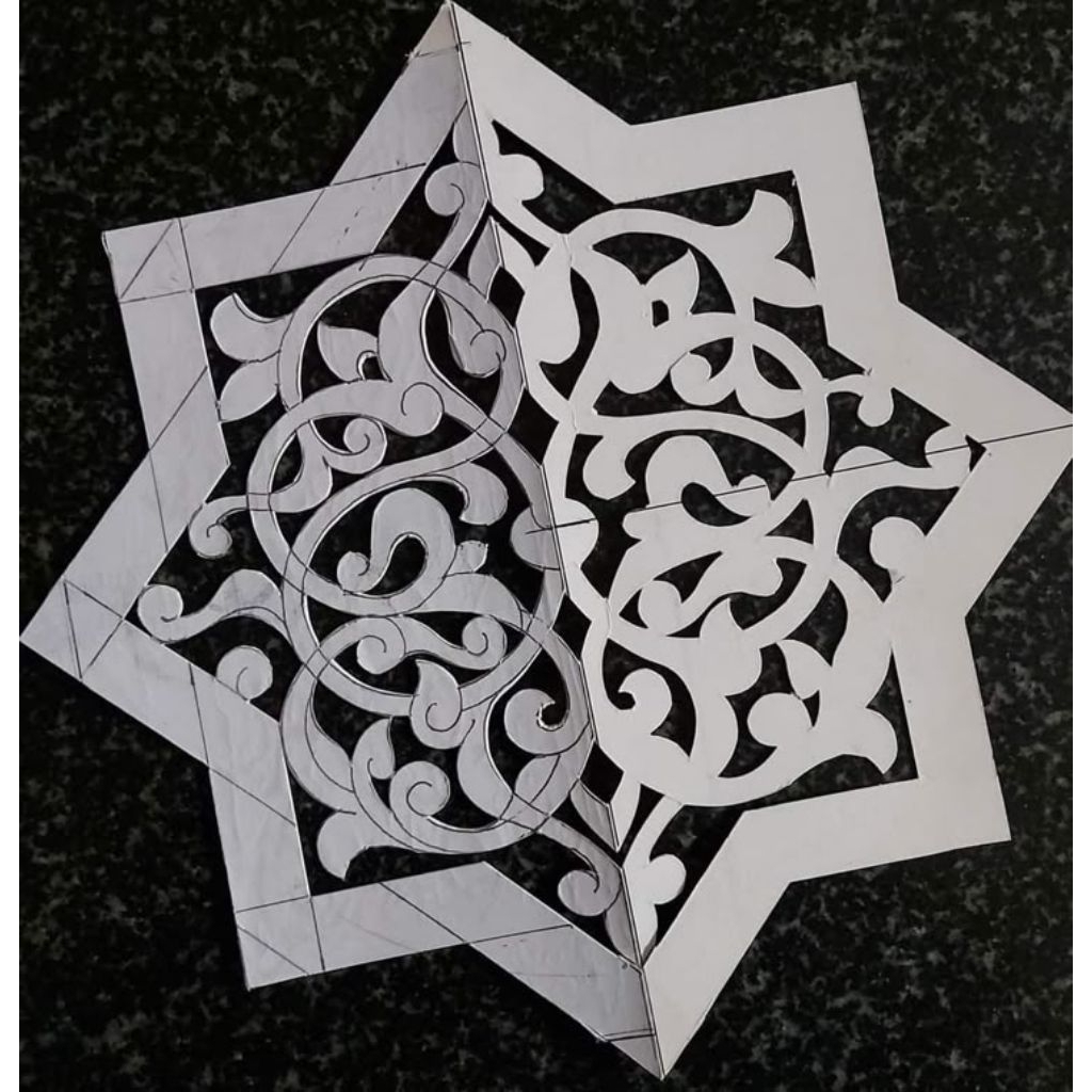 Pesan Mal lubang motif hiasan kertas karton 30x30cm