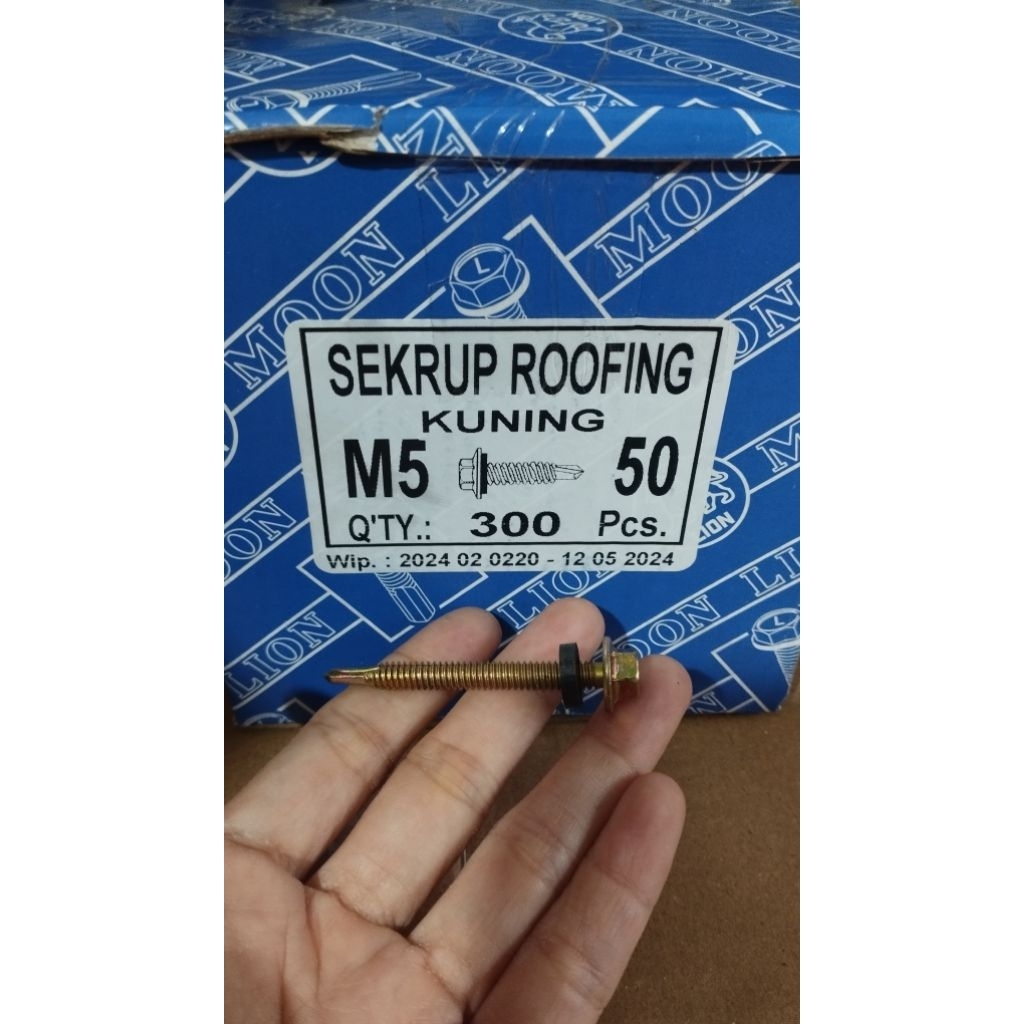 Baut Drilling Spandek - Kepala Lebar, Tajam