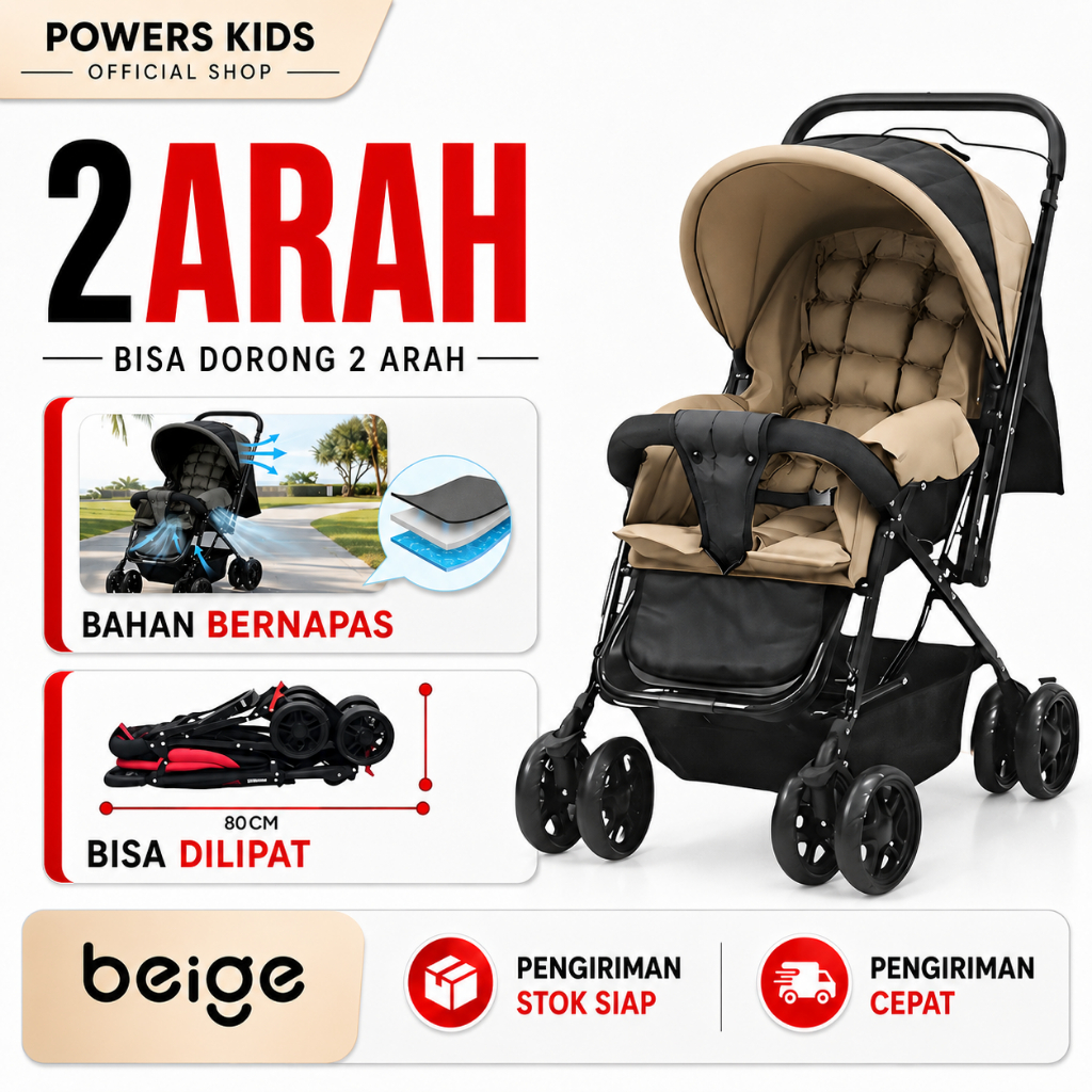 [Garansi 30 Tahun] Stroller Baby Lipat Ringan Travelling Troli Bayi Cabin Size Stroller Bayi 2 Arah