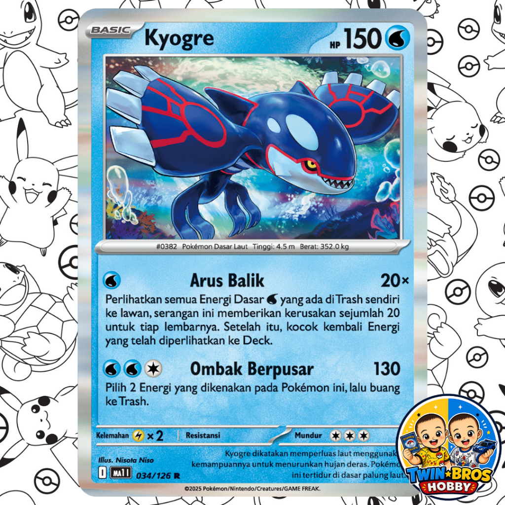 Kyogre 034/126 Holo - Kartu Pokemon TCG Indo