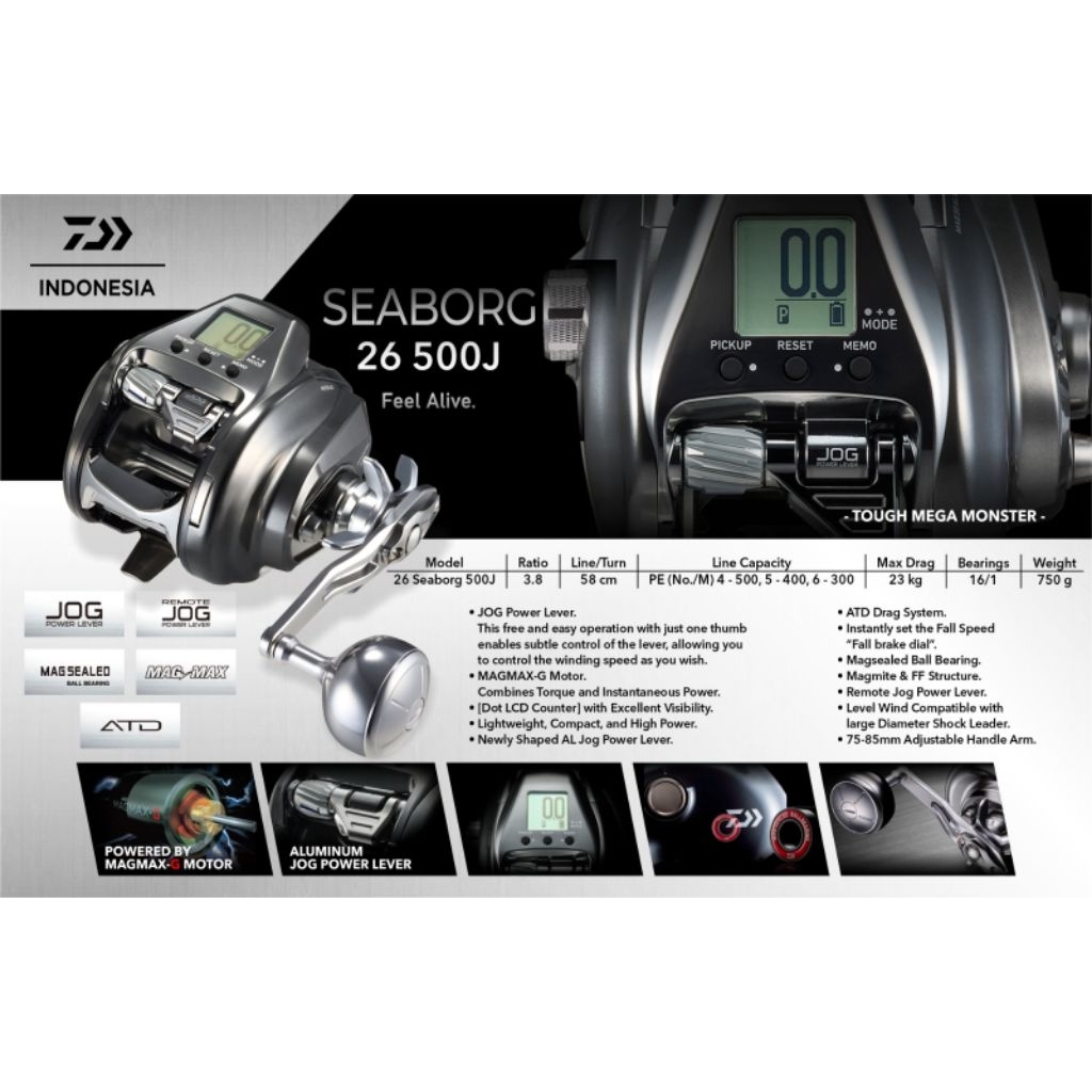 REEL DAIWA SEABORG 2026 500J / REEL ELECTRIC DAIWA SEABORG 500J 2026