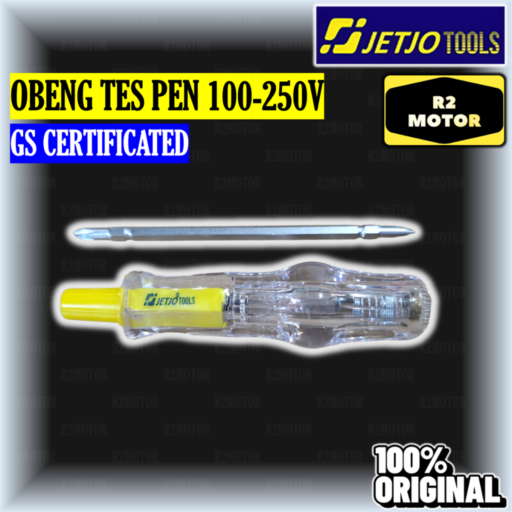 JETJO OBENG TEST PEN [100-250V] BOLAK BALIK GS CERTIFICATED (STANDAR JERMAN/EROPA) MURAH KUAT AWET P