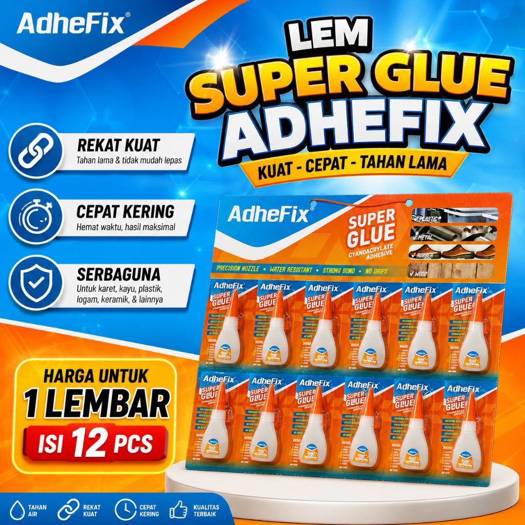 Lem Adhefix Lem Botol Lem Tetes Lem Cair Harga 1 Lembar ( Isi 12 Pcs )