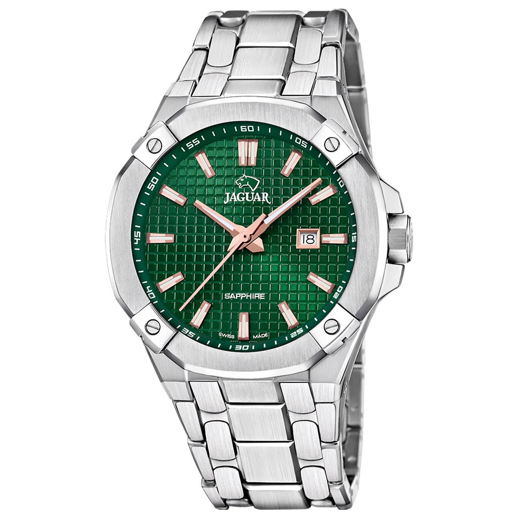 Galery Jam Tangan Jaguar J1009/3 Silver Dial Green Swiss Made