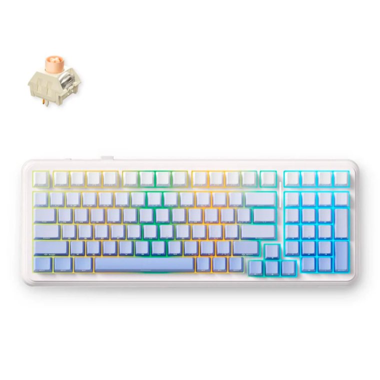 MCHOSE K99 V2 Mechanical Keyboard Glacier Gradient, Icy Creamsicle Switch, 98% Layout, MDA Profile, 