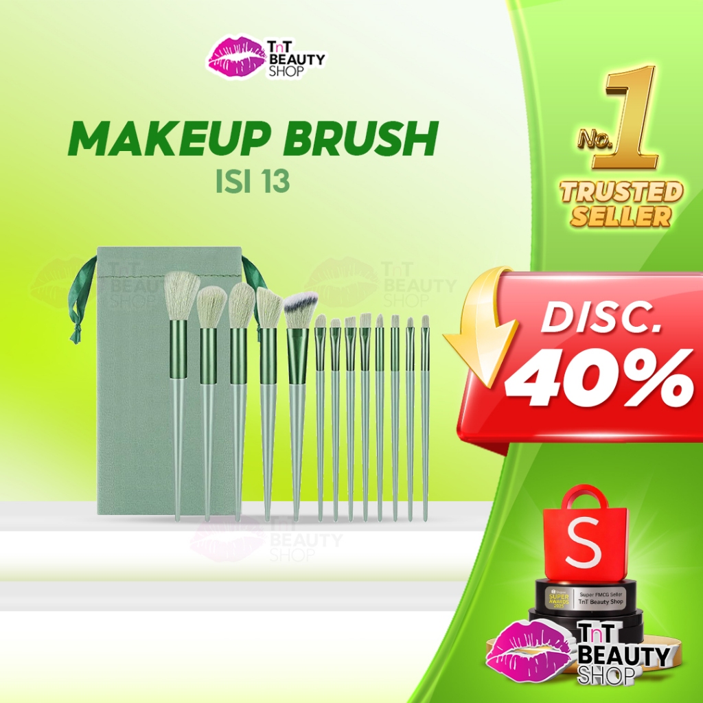 Kuas Make Up Set isi 13 pcs | Face Contour Eyeshadow Lipbrush Lengkap | MakeUp Tools | TnT Beauty