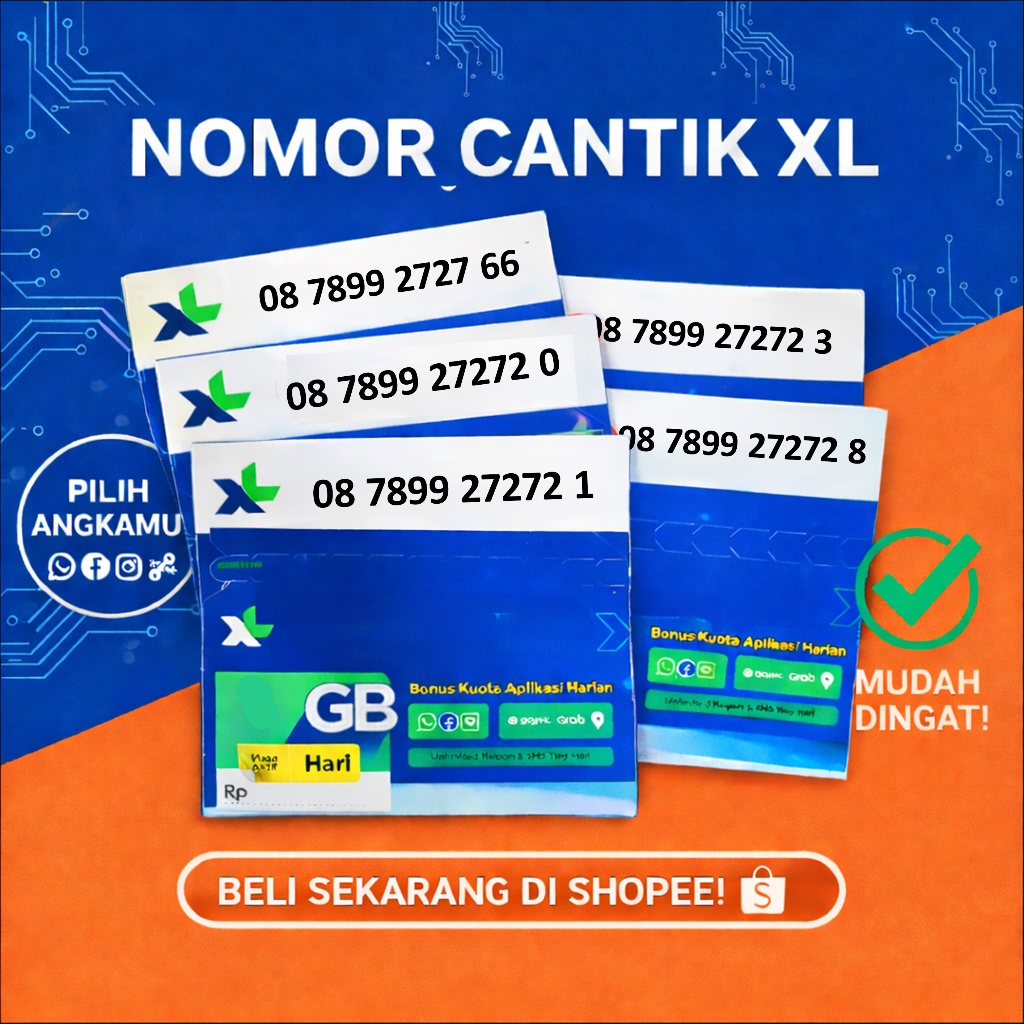 Nomor Cantik XL Kartu Perdana XL Gampang Ingat - Hoki
