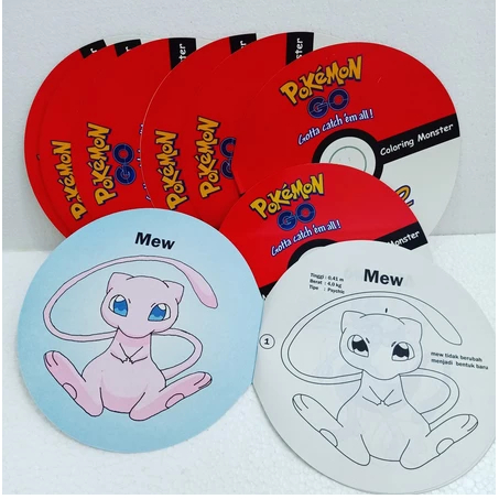 Buku Mewarnai Pokemon Bulat 20cm 12 Halaman