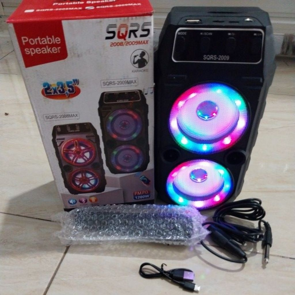 SQ-2009 Speaker Bluetooth Wireless + Mic Karaoke Speaker Portable SQ-2009