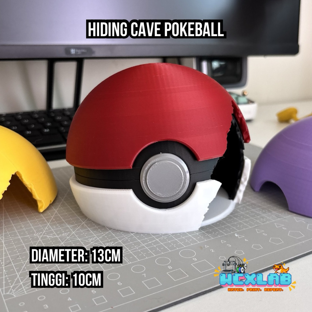Hiding Cave Gecko Model Pokeball
