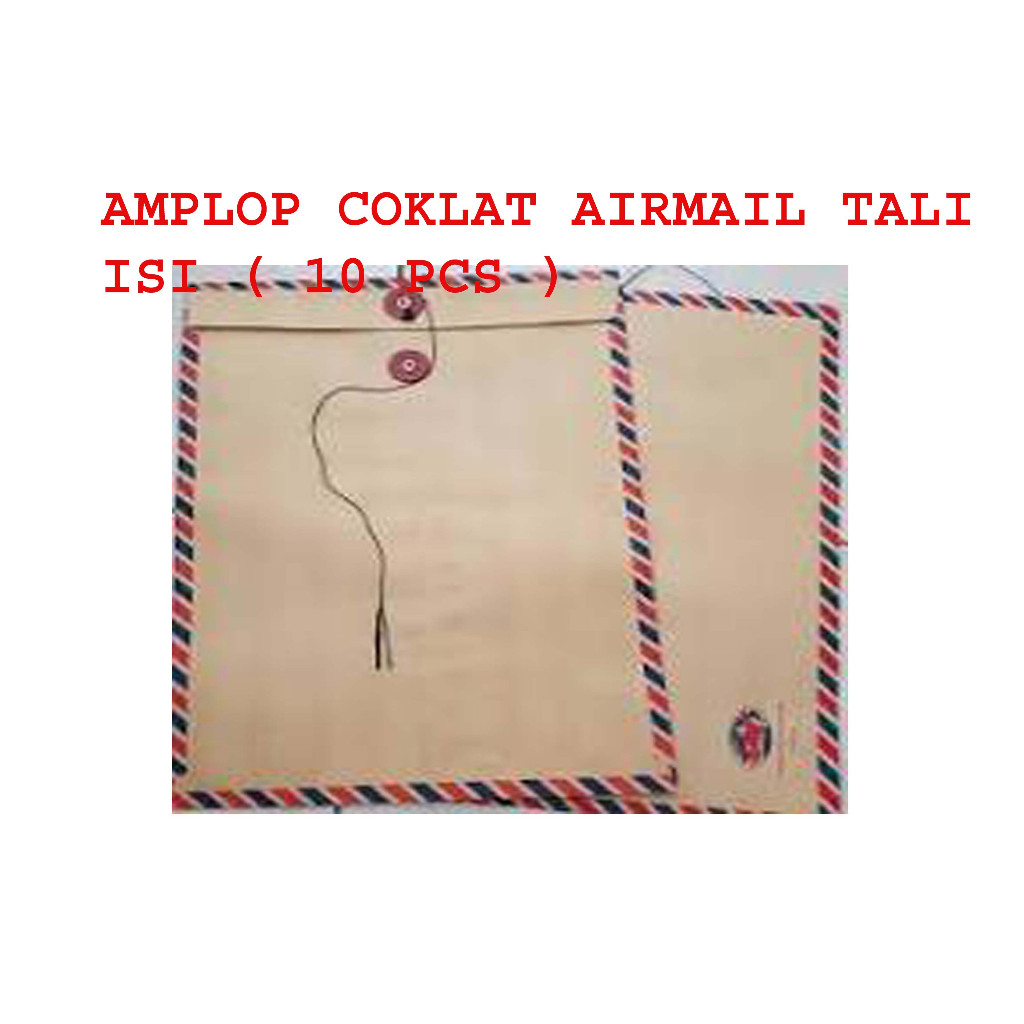 INSTANT Amplop Coklat Folio 310 Air Mail Tali Amplop Coklat Air Mail 310 ( isi 10 pcs)