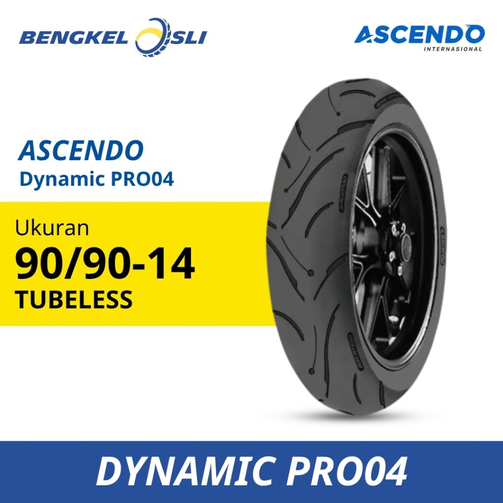Ban Motor ASCENDO DYNAMIC PRO04 Ring 14 90/90-14 Tubeless (TL)
