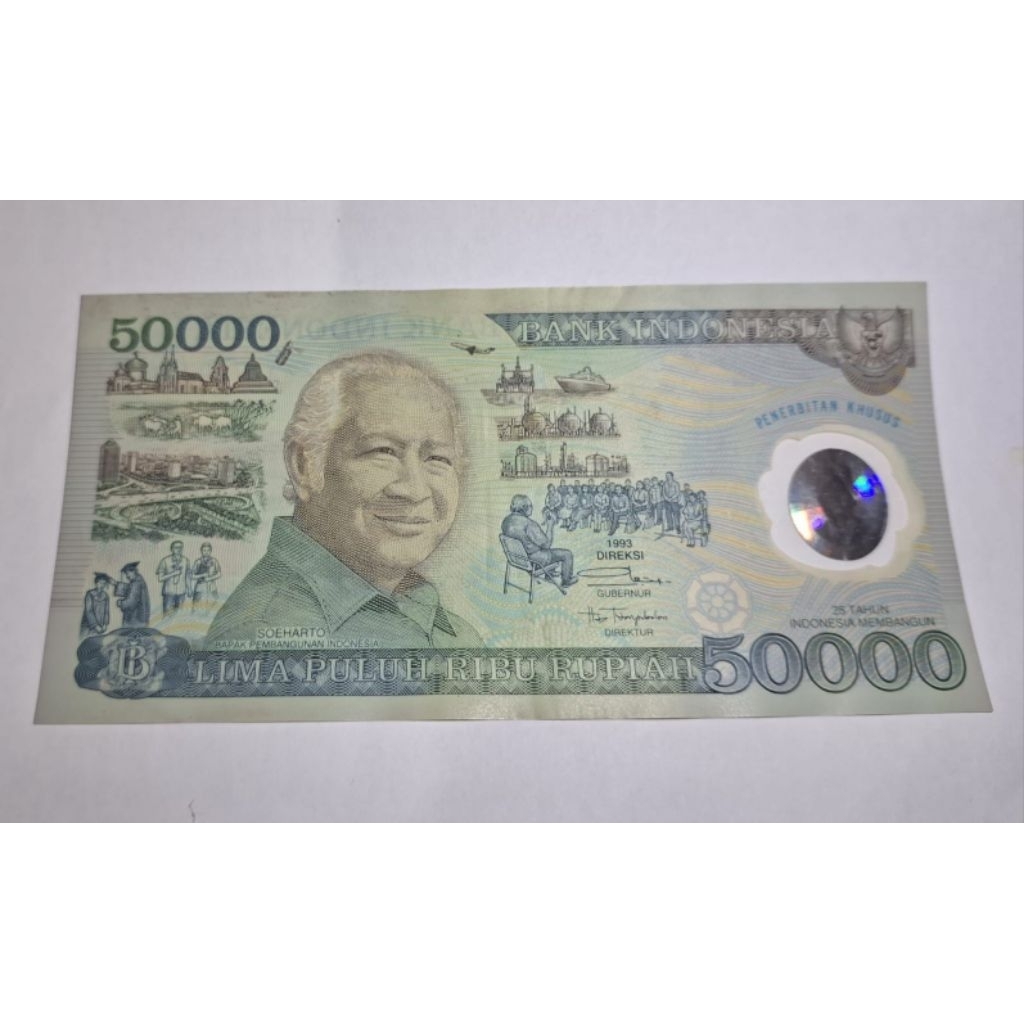 Uang Kuno 50000 Polymer Soeharto 1993