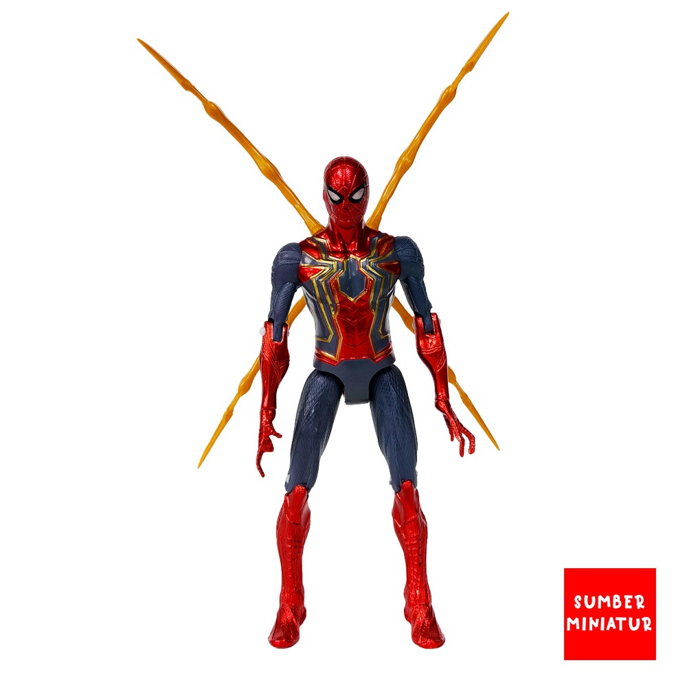 Figur Mainan Iron Spiderman Spider Man 17 cm