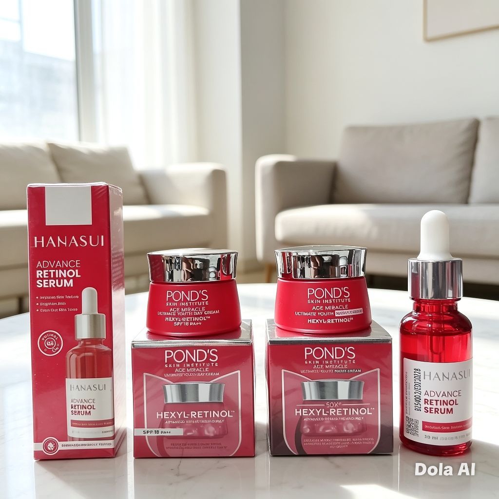 Paket Anti Aging 3in1 - Hanasui Retinol Serum + Pond's Age Miracle Day & Night Cream | Solusi Flek H