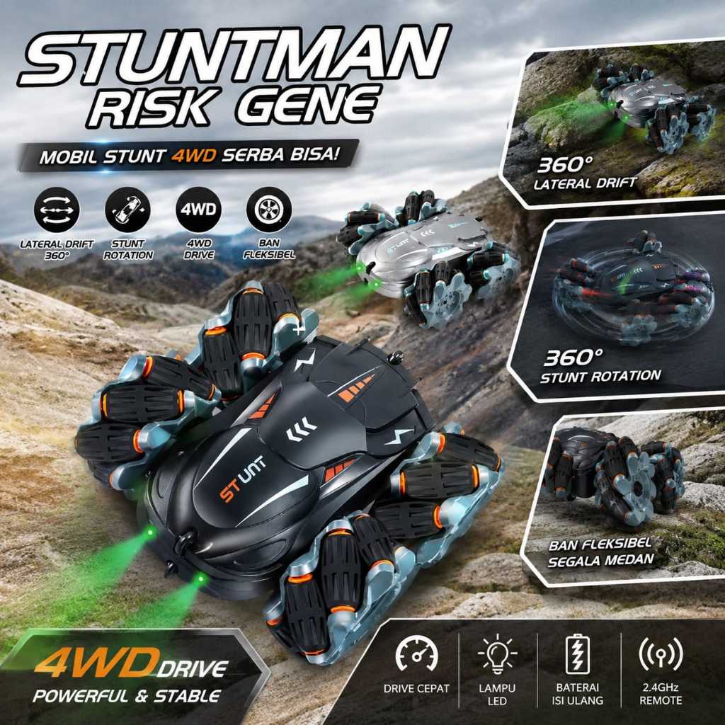 Stunt Car RC Car Remote Control Kontrol Mainan Anak Mobil mobilan Stunt Elves