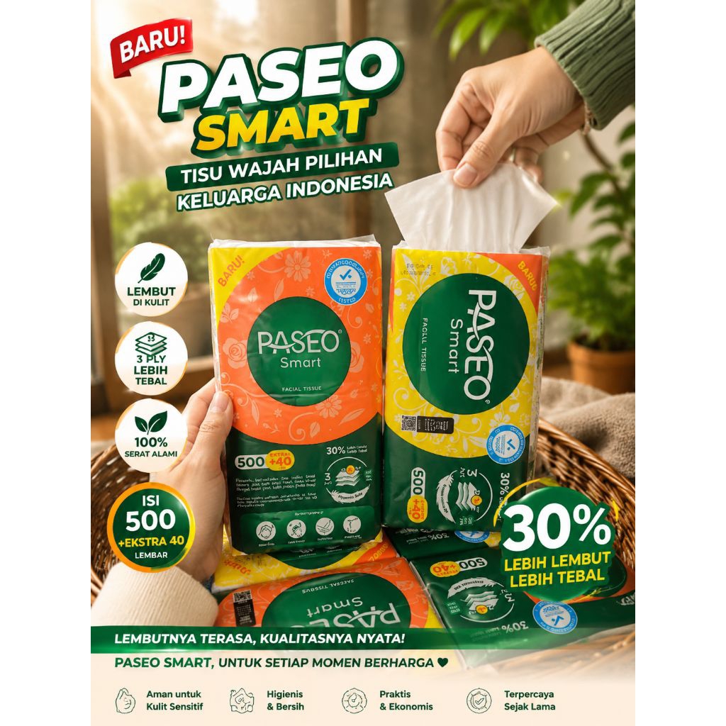 Tisue Paseo Soft Smart Facial 540 Fly 3 Fly/Sheet