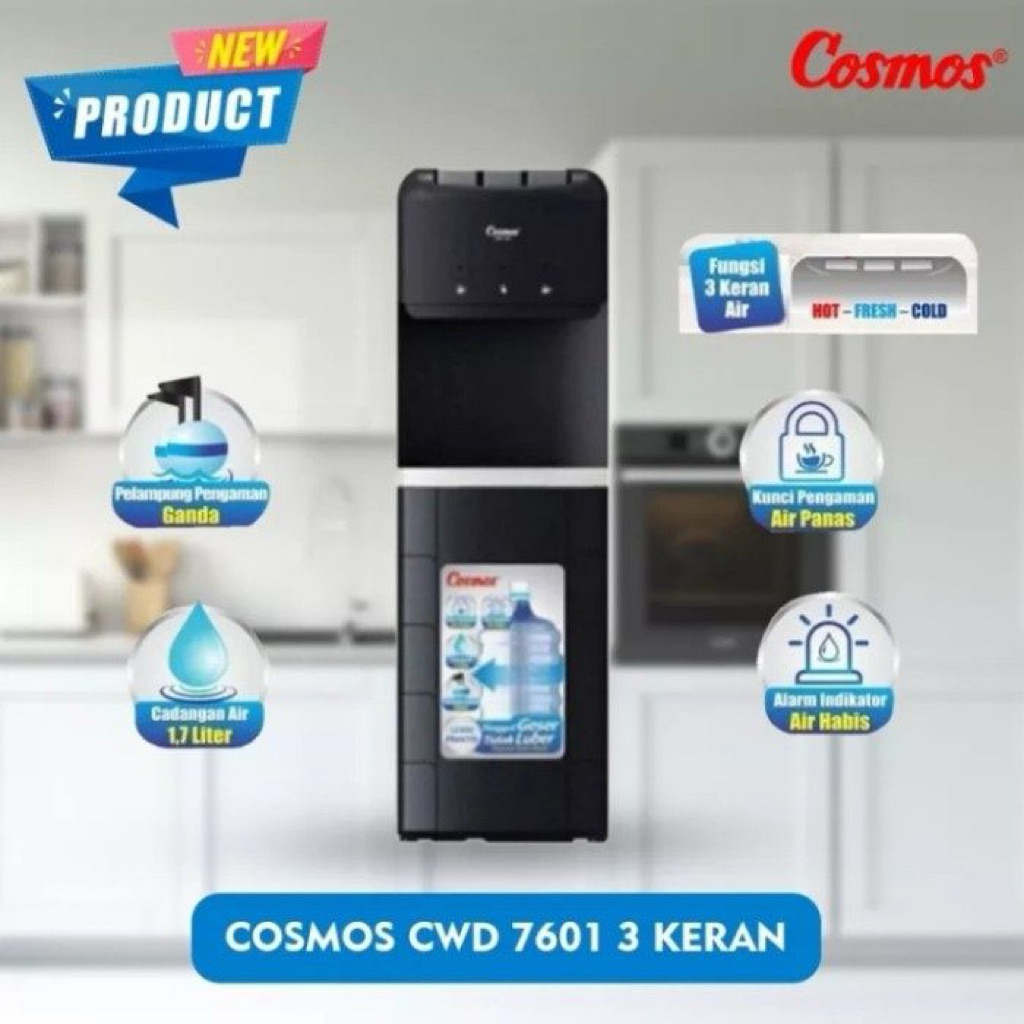 Dispenser Cosmos CWD 7601 Galon Bawah 3 Keran
